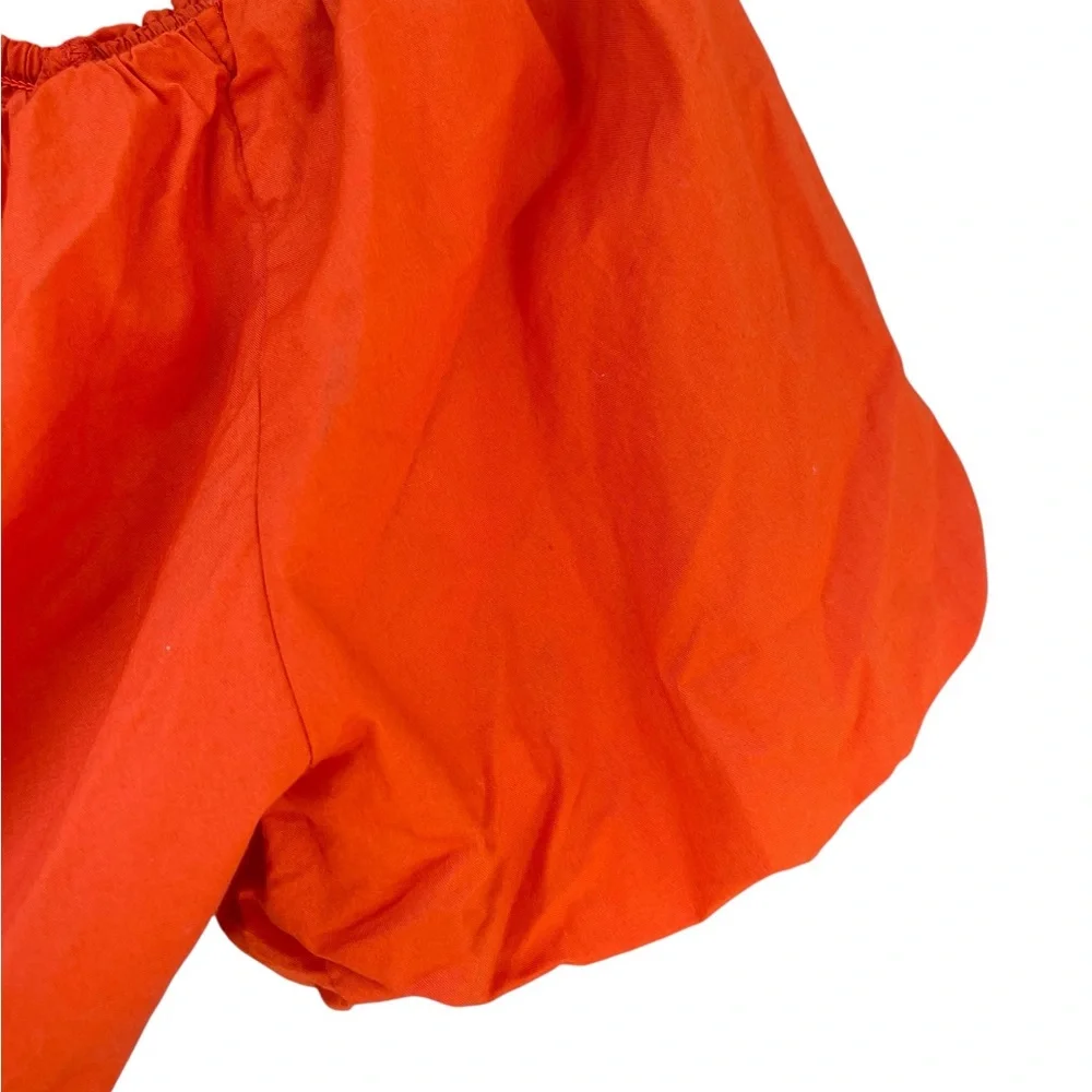 Old Navy Size Large Women’s Orange Ruffled puff sleeve Blouse smocked back